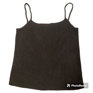 Y2k Ralph Lauren Wool, Cashmere, and Angora Rabbit Beaded Black Cami, Size L